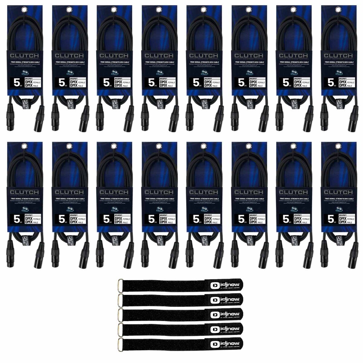 Universal 5FT 3-Pin DMX Lighting Cable (16 pack)