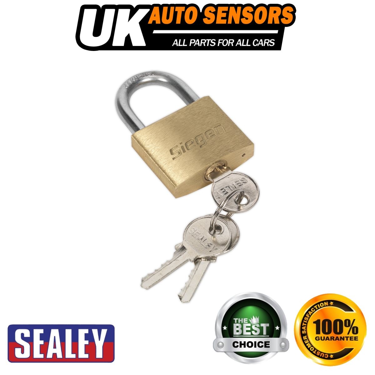 Sealey Siegen Brass Body Padlock with Brass Cylinder 40mm S0987