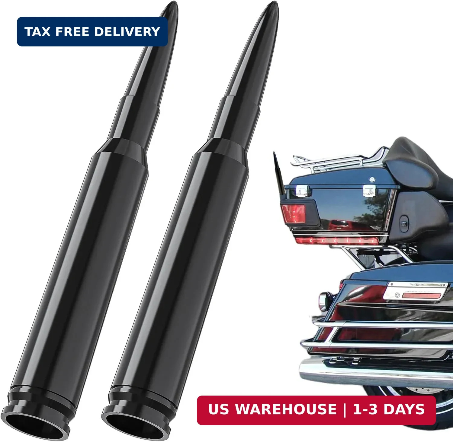 Short Motorcycle Antenna for Harley Davidson 1989-2025 Touring Street Glide/Road