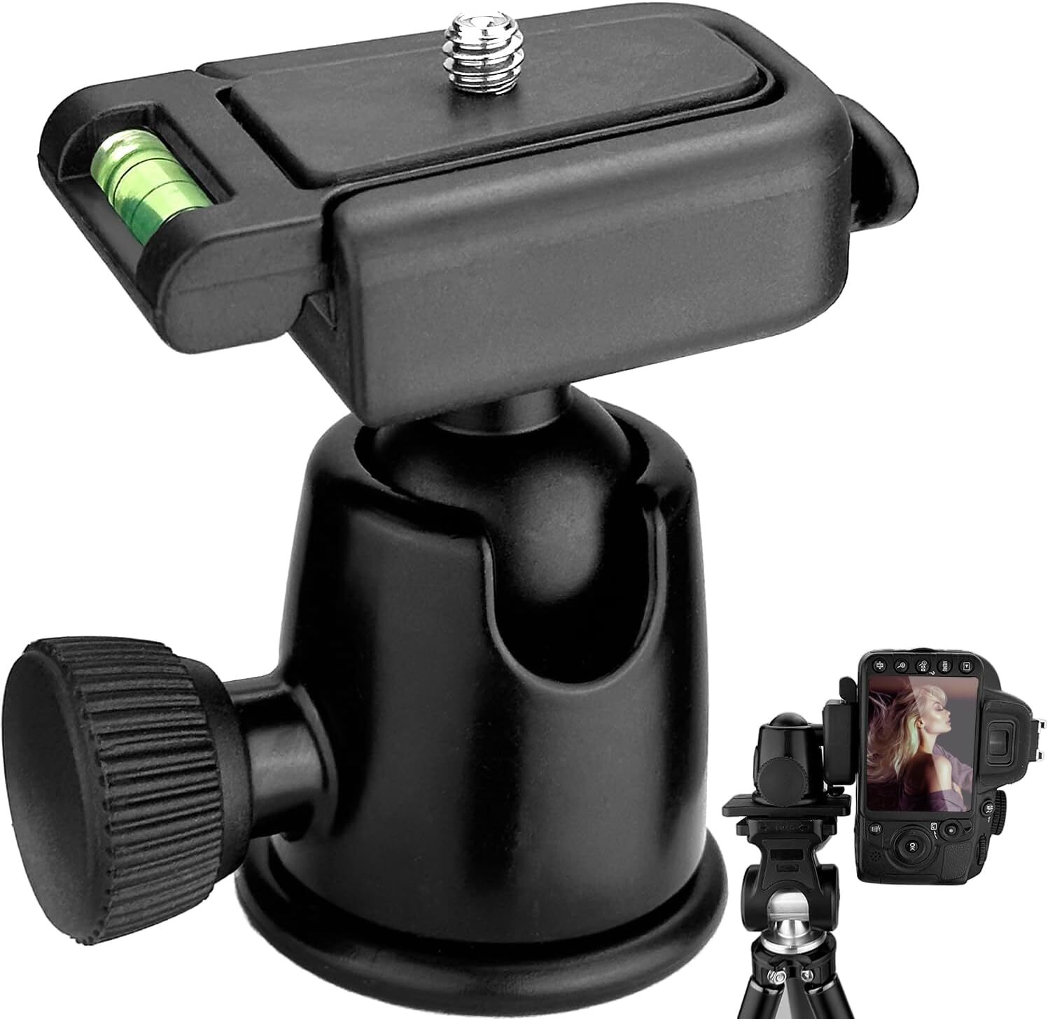 360° Swivel Mini Ball Head 1/4" Screw Mount Bracket Holder Camera Tripod