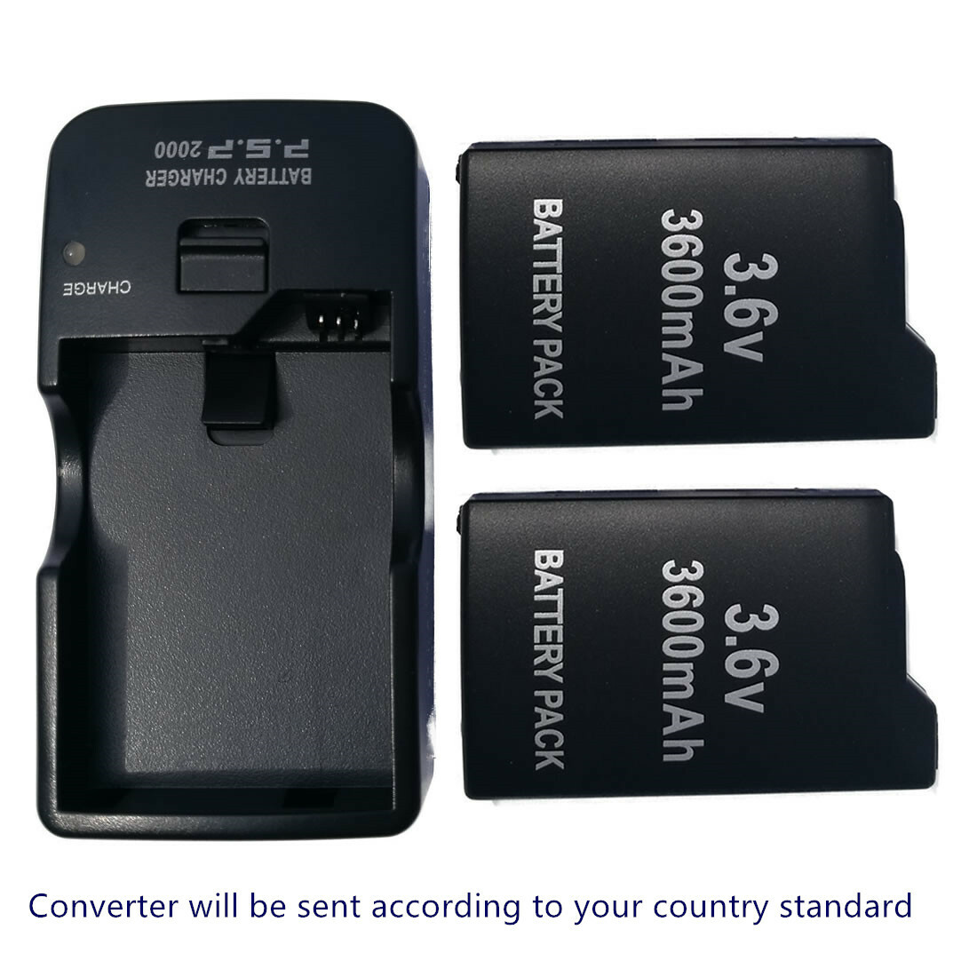 2X Rechargeable Battery+ charger for  Sony FAT PSP-110 PSP-1001 PSP 1000 3600mAh