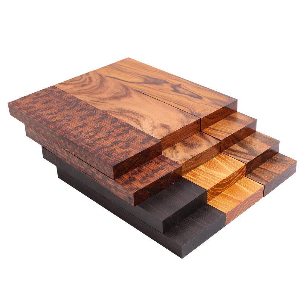 Bookmatched Boxwood Knife Handle Scales - DIY Craft Wood - 3/8x1 9/16 x 4 3/4 in