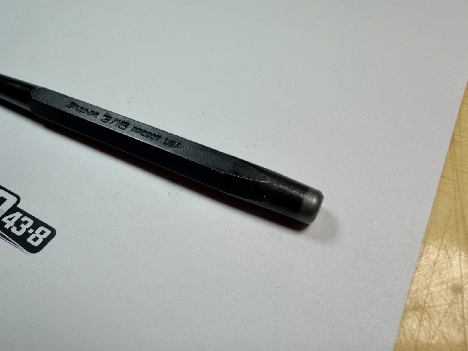 Snap-on Tools USA NEW 9" Length 3/16" Drift Pin Punch PPC907