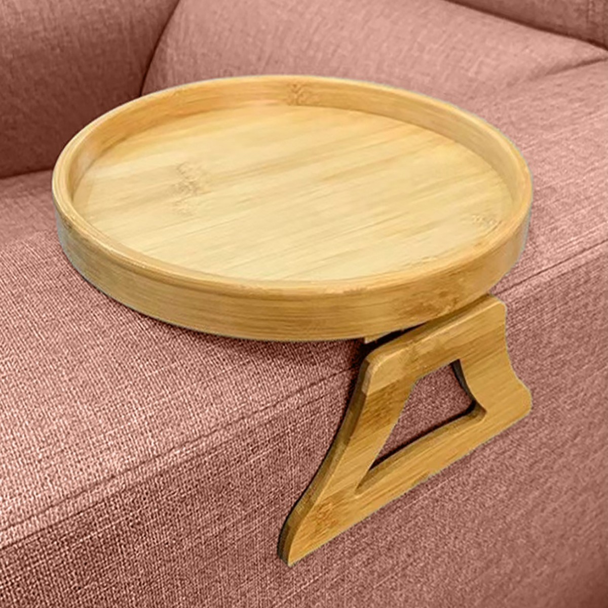 Sofa Arm Tray Table Clip-Bamboo Sofa Clip Side Table-Wide Sofa Arm Table