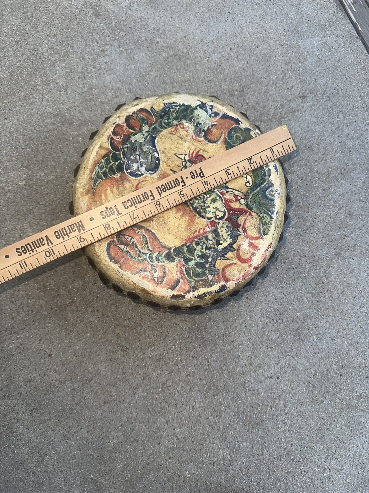 Vintage Chinese Double Sided Tom Tom Ceremonial Drum
