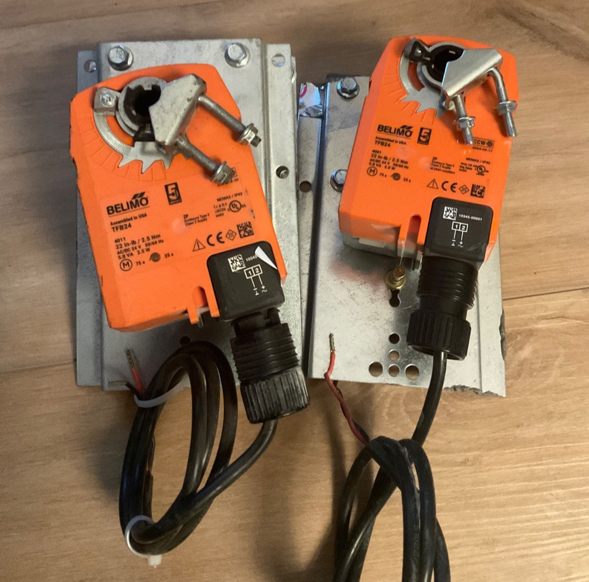 2- Belimo TFB24 Damper Actuators Used