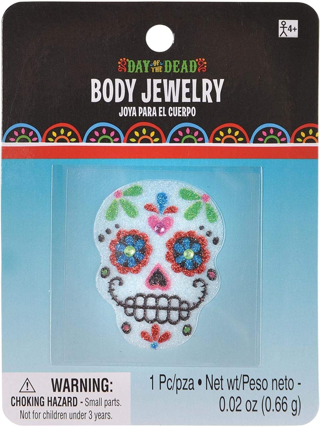 Day of the Dead Skull Body Jewelry Skull Fancy Dress Halloween Costume Accessory