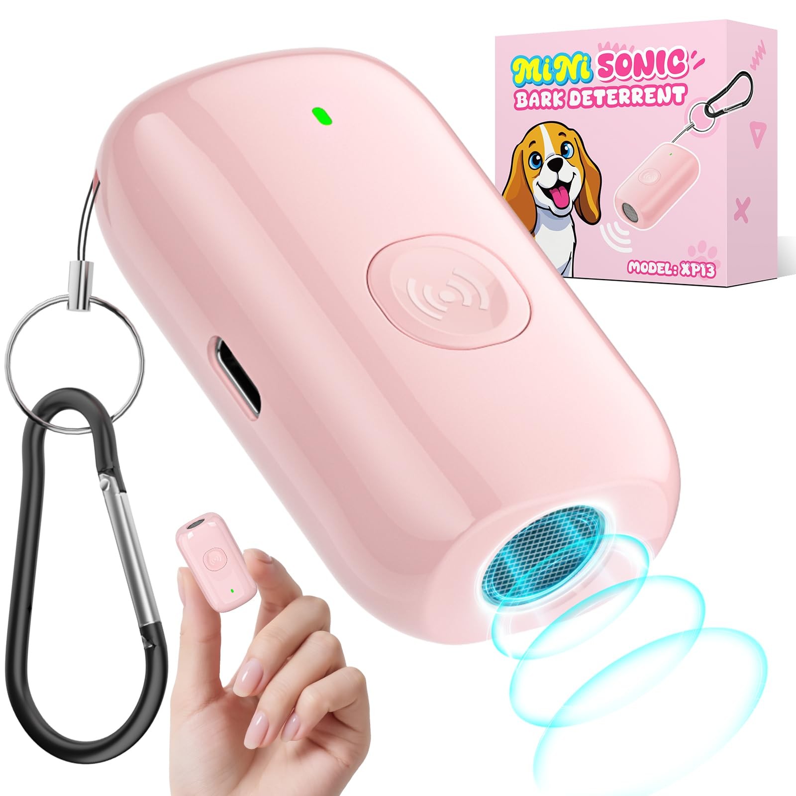 Mini ultrasonic dog bark deterrent device, effectively stops unwanted barking...
