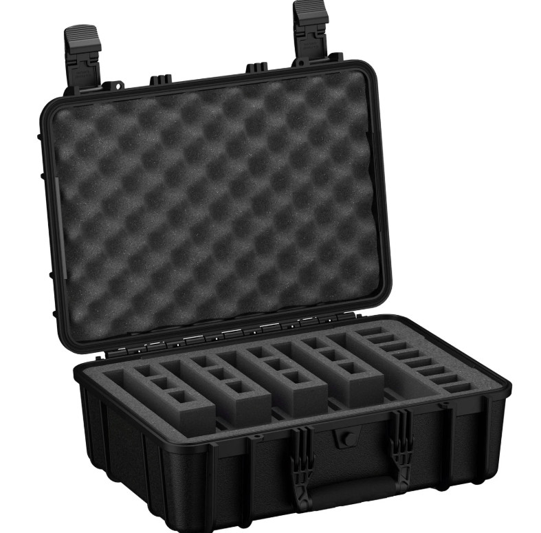 Condition 1 18" 5 Pistol Case with Pre Cut Foam Watertight Hard Handgun Box 801