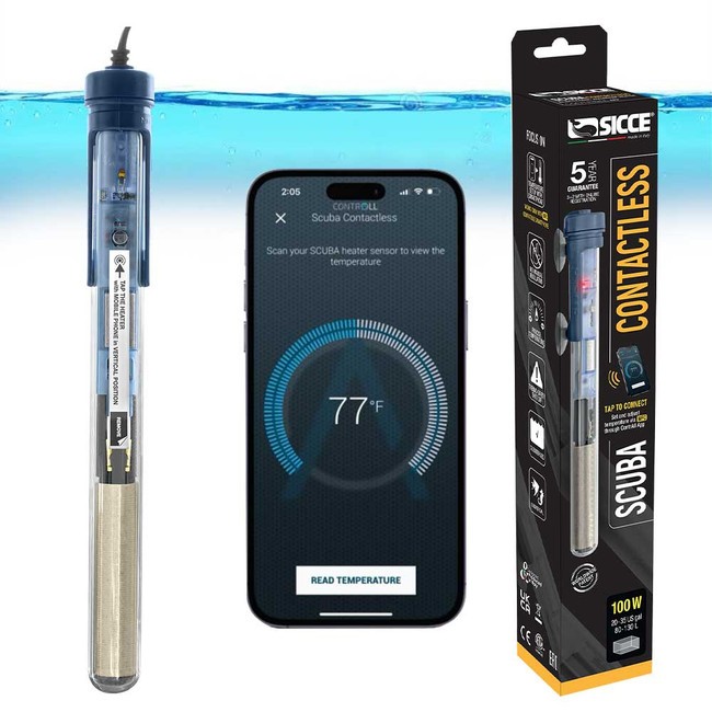 (OPEN BOX) SICCE Scuba 100 Watt Contactless App Adjustable Aquarium Fish Tank H