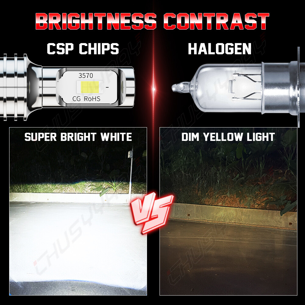 High Power HID LED Headlight Bulbs for Yamaha Raptor 660 2001-2005 Light Bulbs
