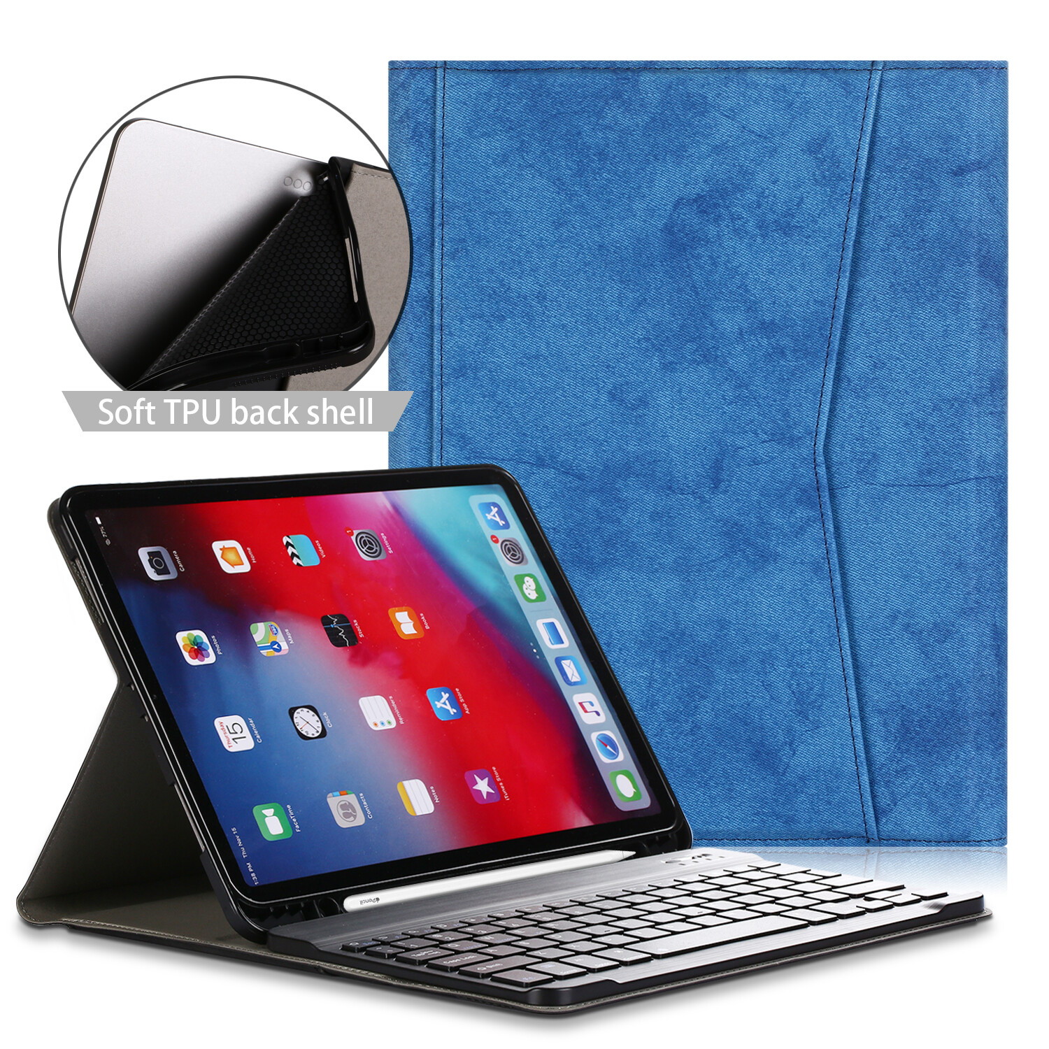 Bluetooth Keyboard + Case For 11-inch iPad Pro 4th 3rd 2nd 1st Gen Cover Stand