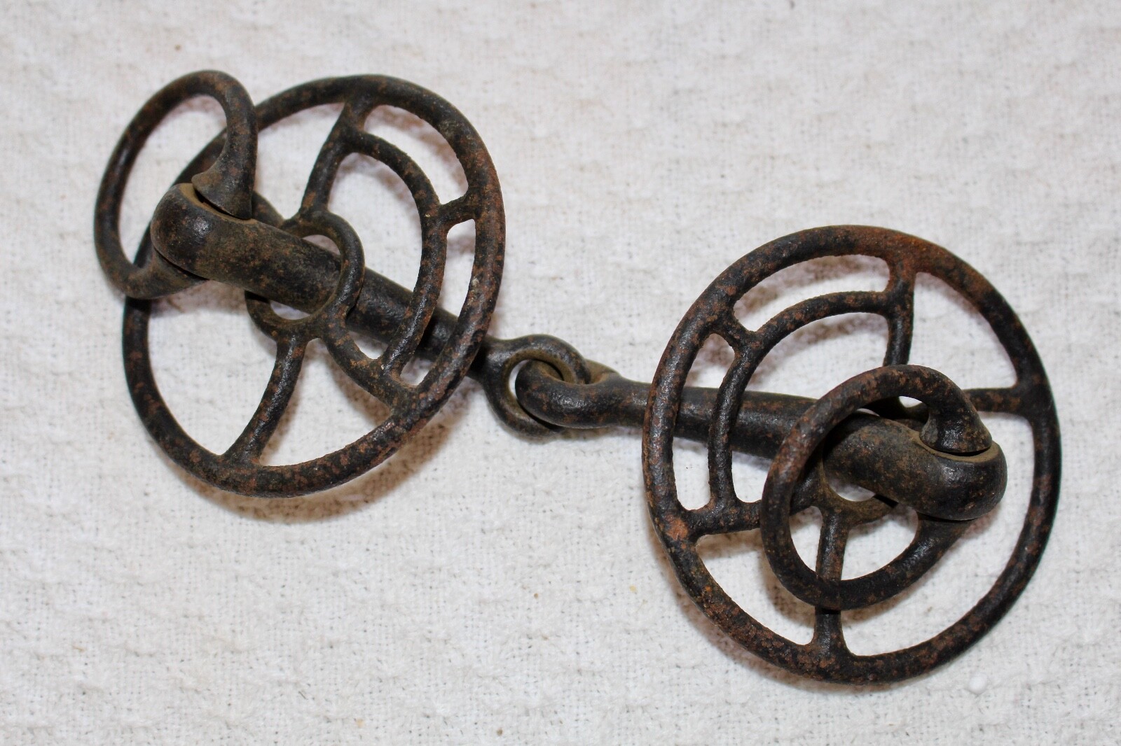 Antique Black Steel Horse Driving Bit With Sliding Cheek Rings 5" Mouth