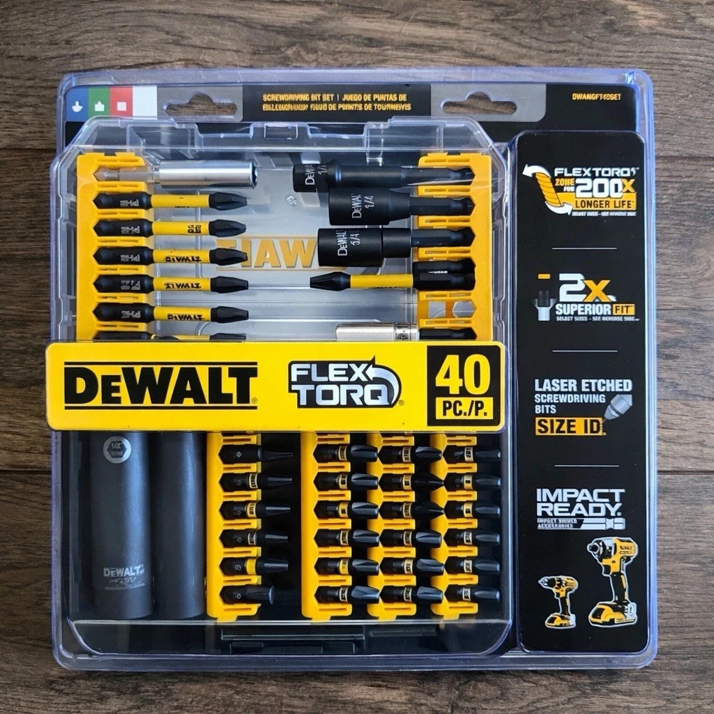 DEWALT Flex Torq Screwdriver Bit Set Steel 40 pc