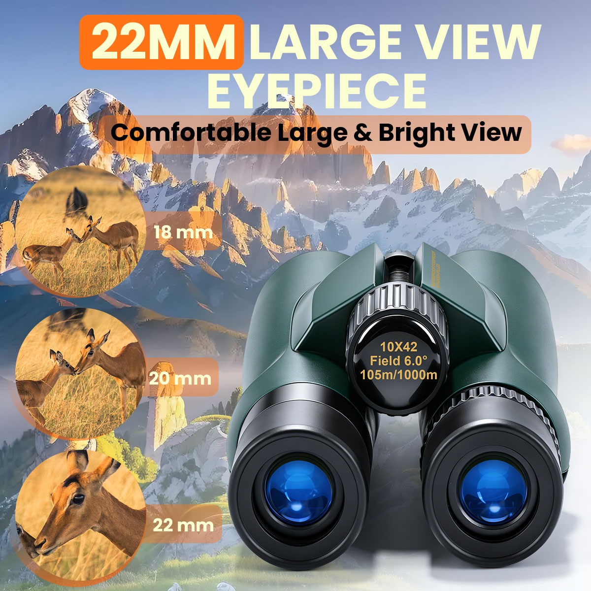 Powerful 10x42 Binoculars BAK4 HD Long Range Hunting Pro Bird Watching Telescope