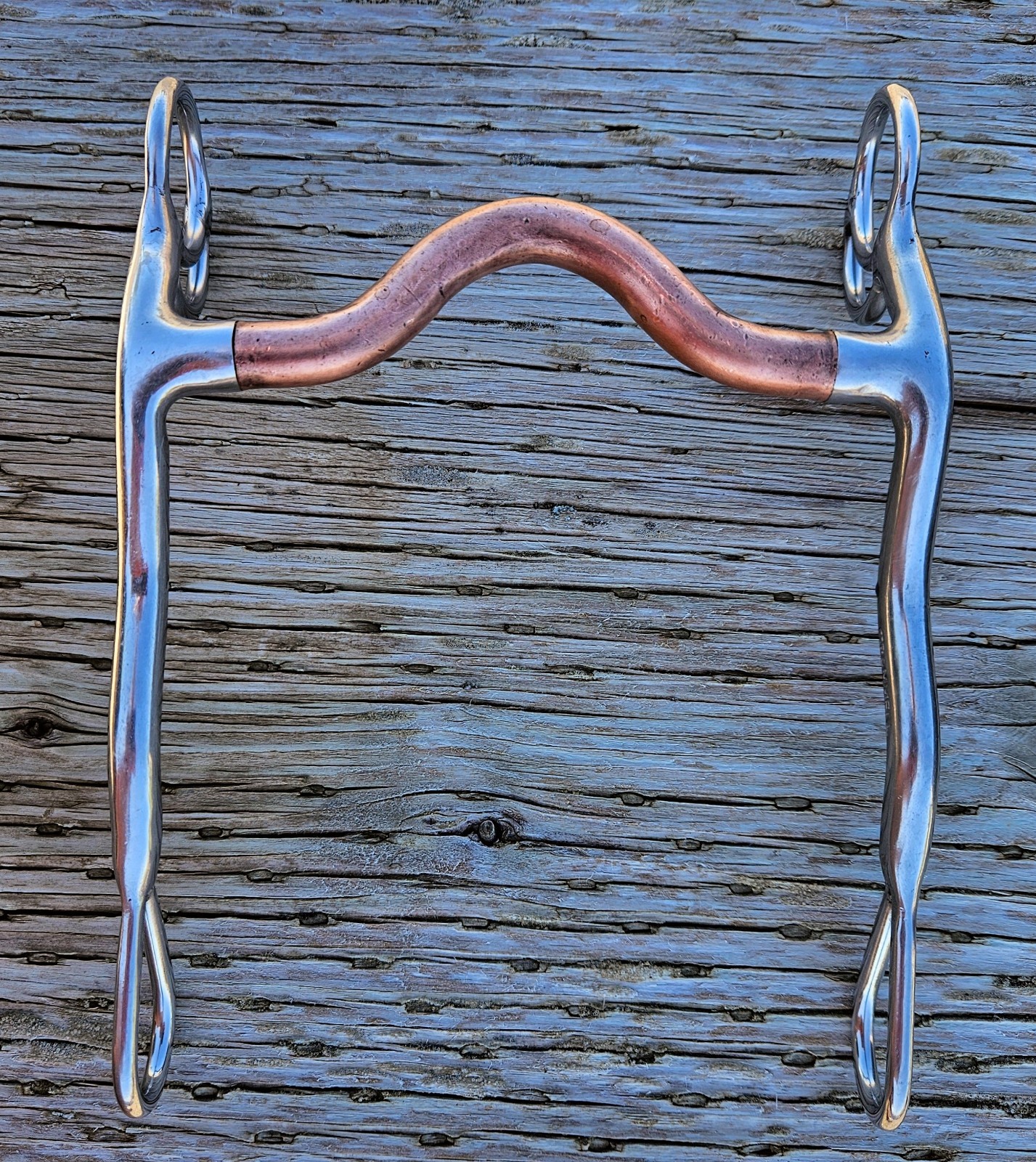 Trammell Grazing Horse Bit- Mouthpiece Silver Copper