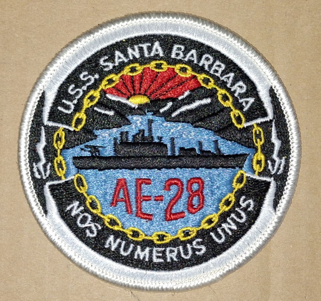 U.S.S. SANTA BARBARA AE-28 "NOS NUMERUS UNUS" (WE ARE NUMBER ONE) SHIP'S PATCH