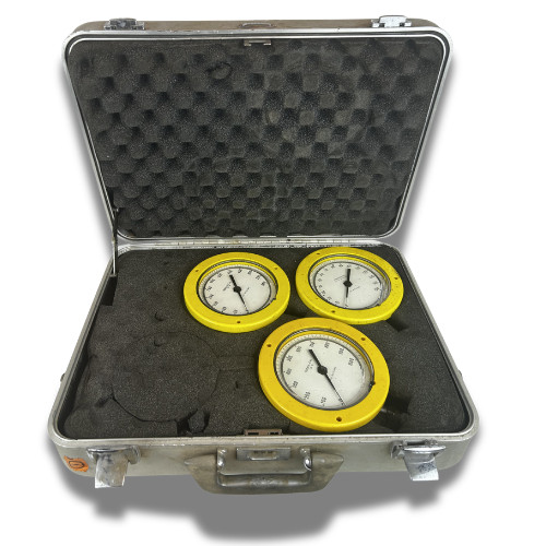 PERMA-CAL Process Gauges  Set 3 Yellow Gauges w/Case industrial