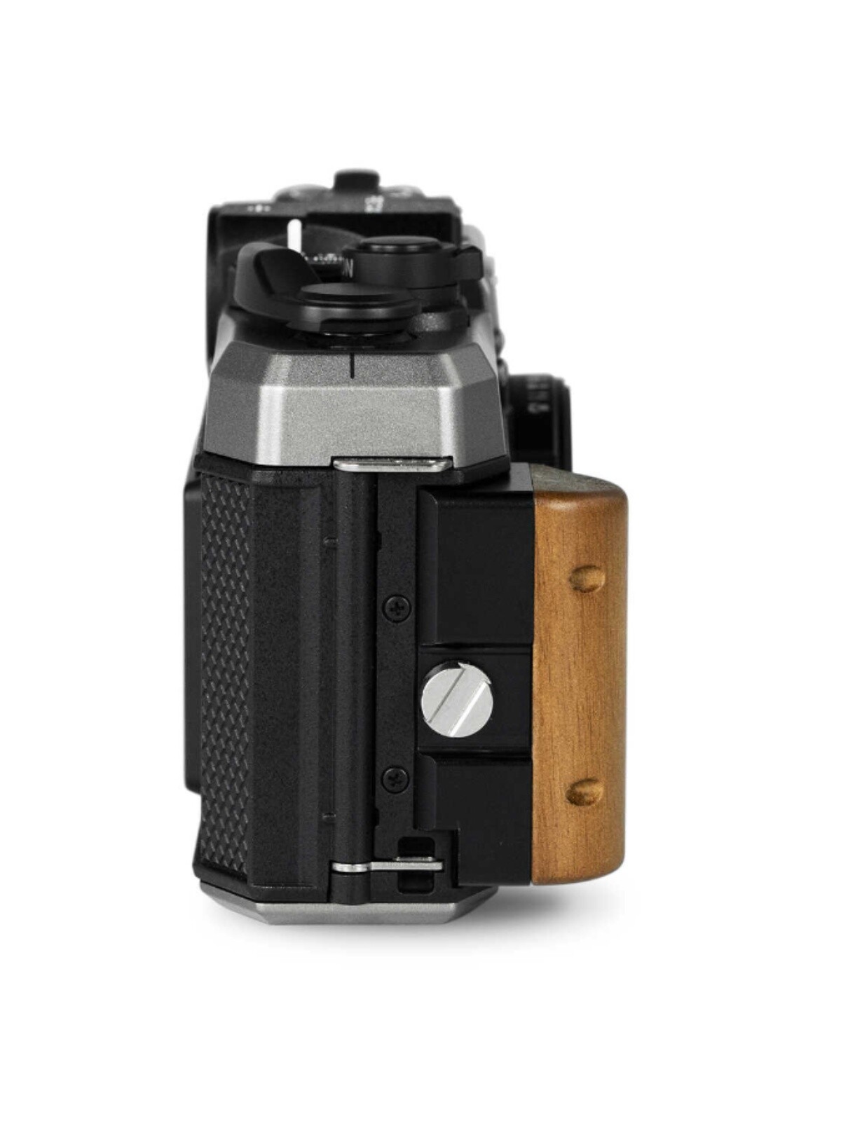 Handcrafted wooden camera grip for Pentax 17, camera handle