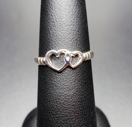 Valentine's Gift For Wife Solid Metal Double Heart Adjustable Toe Ring 925 SS