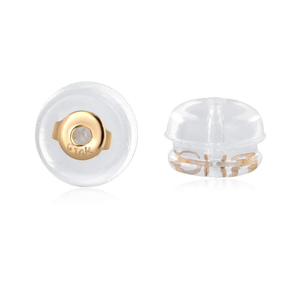 14K Gold Silicone Earring Backs Replacement | Rubber Earrings Backs for Studs...