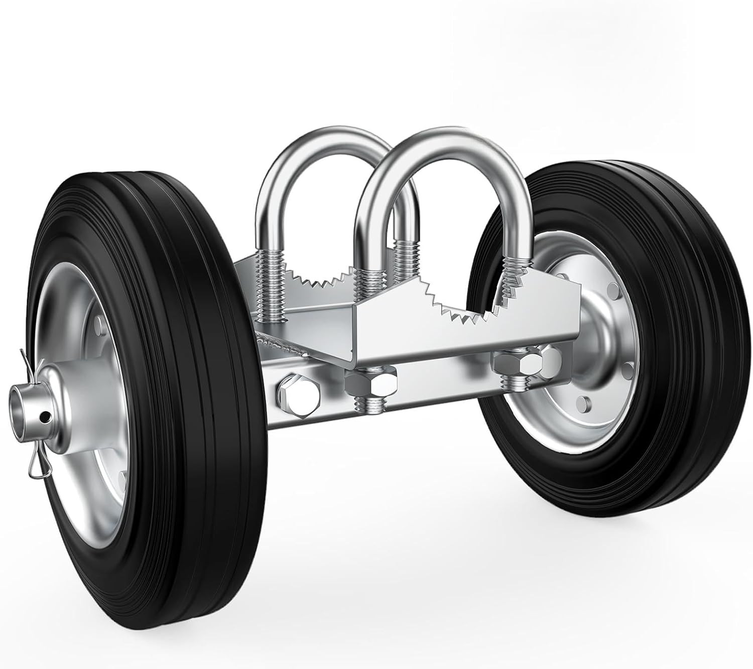 6" Heavy Duty Farm Gate Wheel, Rubber Rolling Gate Wheel Carrier for Driveway Ch