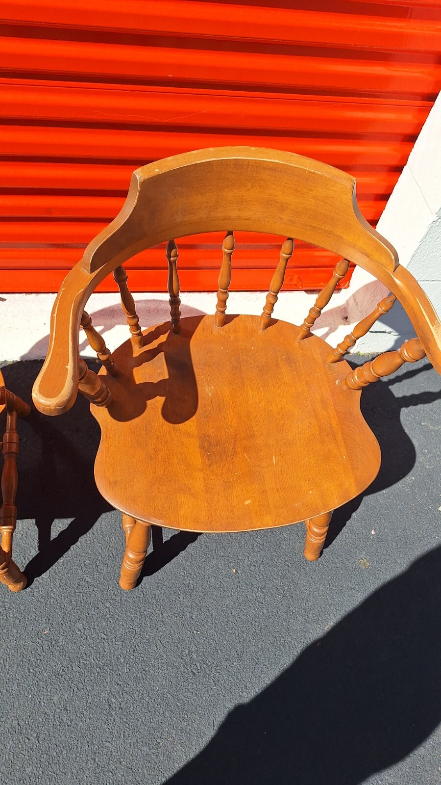 2 Vintage S Bent & Bros Colonial Windsor Captain Spindles \ Folding table
