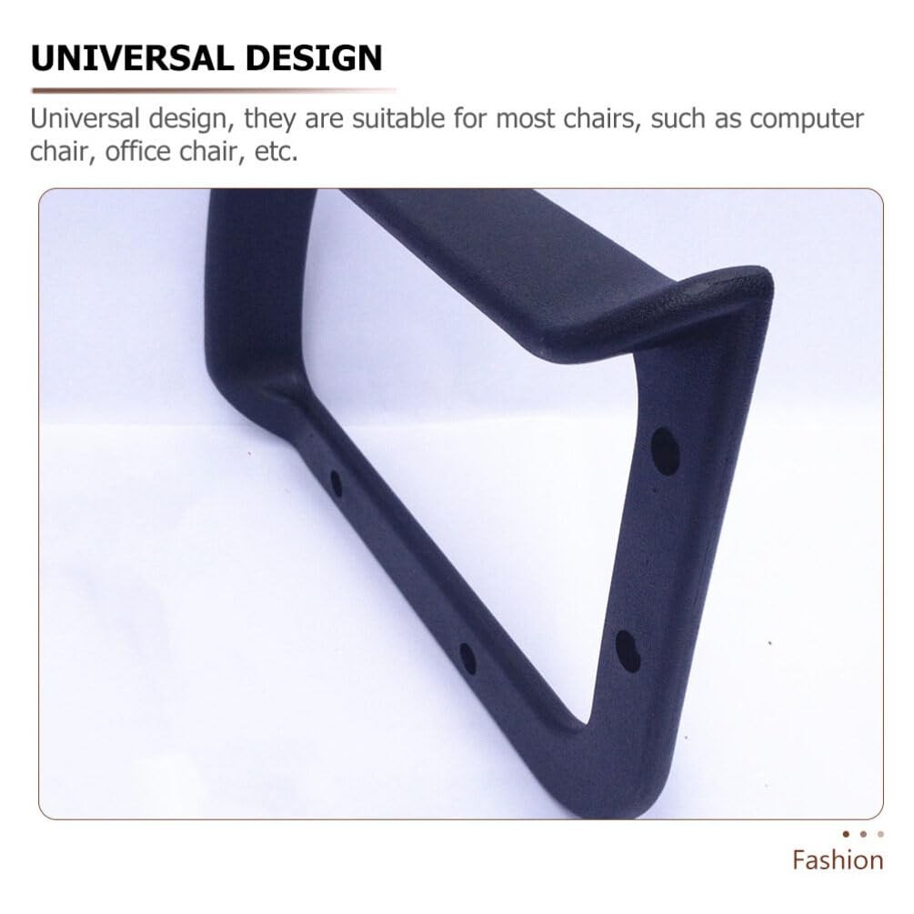 2 PCS Black Plastic Slanting Angle Office Chair Armrest Replacement Pads