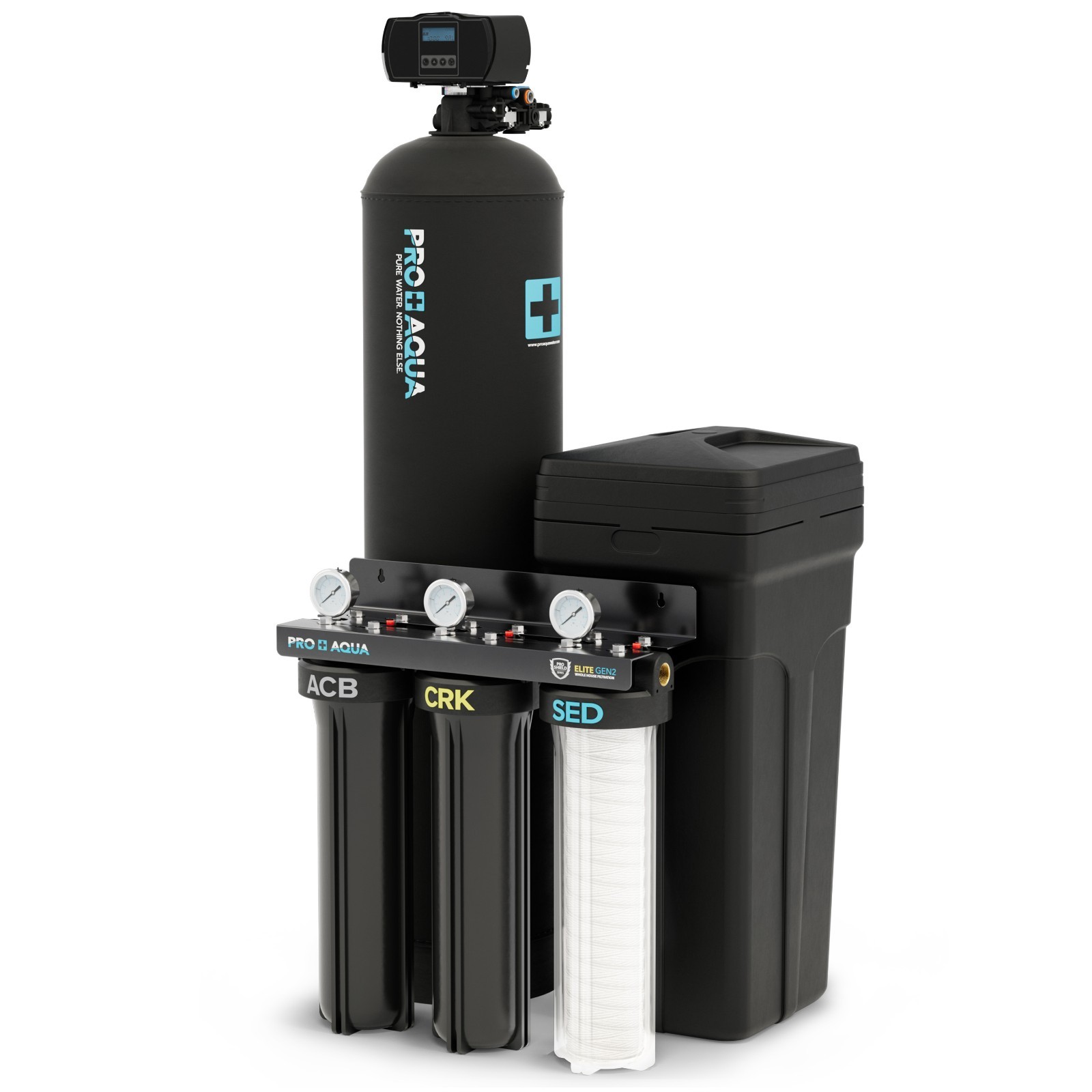 PRO+AQUA Whole House Water Filtration System with 65,000 Grain Softener