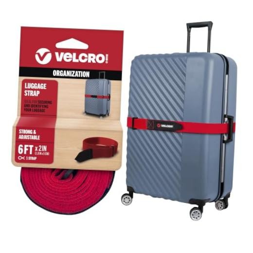 Luggage Strap for Suitcases, Find Your Bag Fast at Baggage Claim, Strong Red