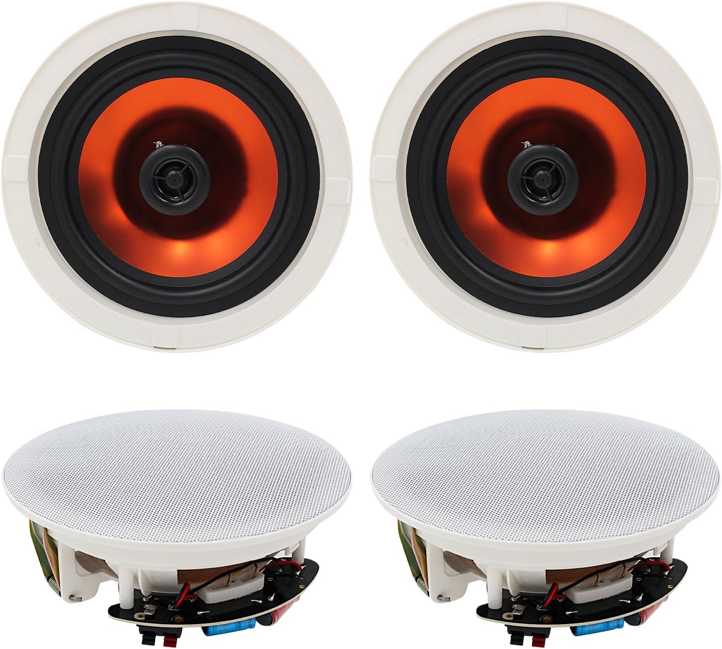 Herdio High Power Ceiling Speakers 8" 800Watts (2 Pairs) Flush Mount Crisp Sound