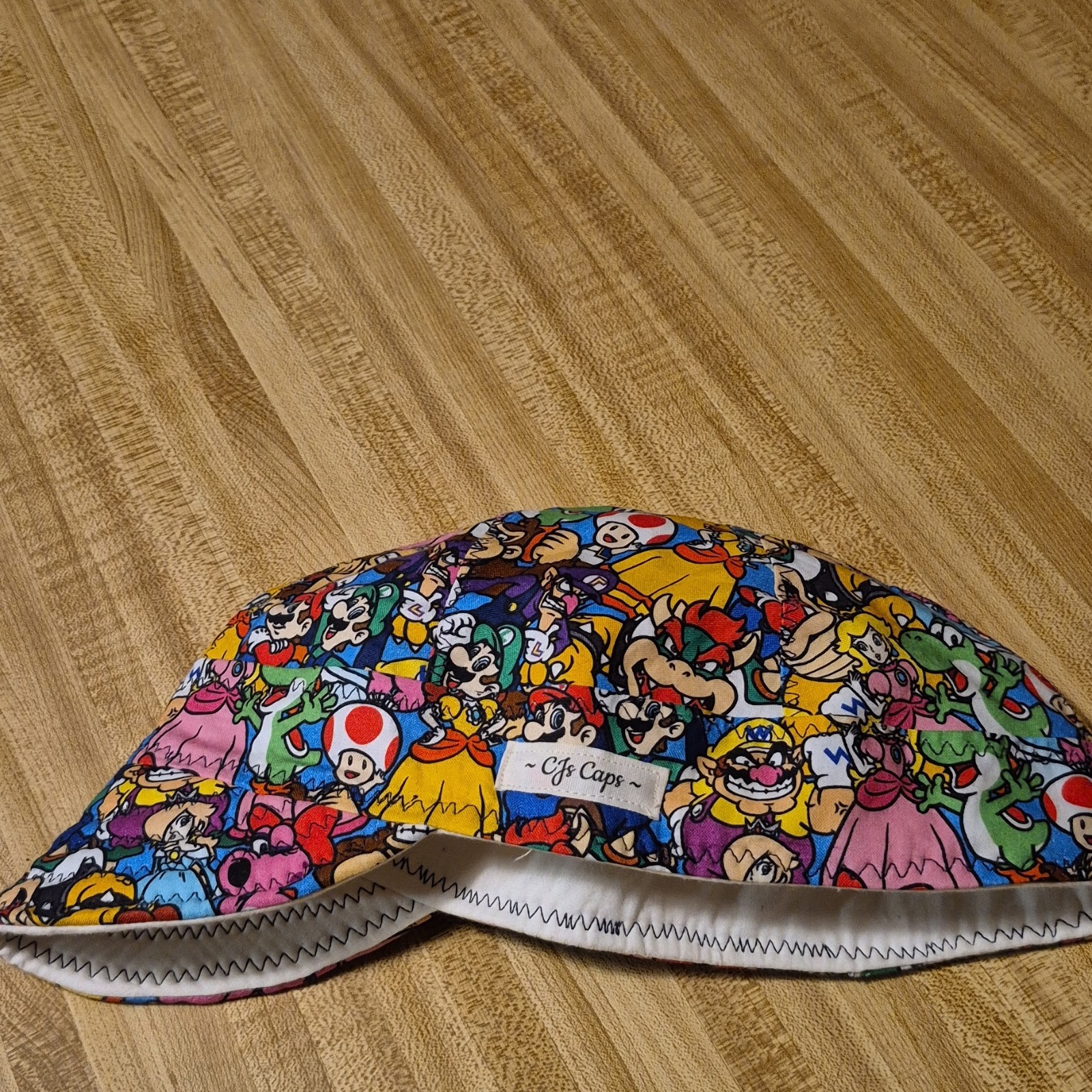 Cjs Caps Handmade Multicolor Welding Construction Cap Super Mario Cartoon Cotton