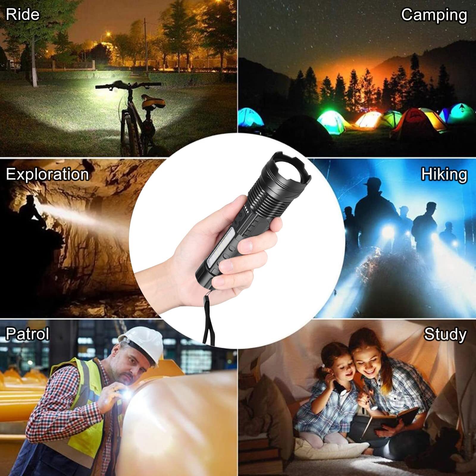 990000000Lumen Super Bright LED Flashlight Tactical Work Lights Rechargeable NEW