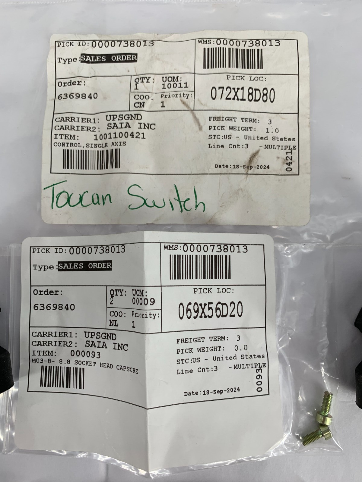 JLG Part No. 1001100421 Single Axis Control Toucan Switch