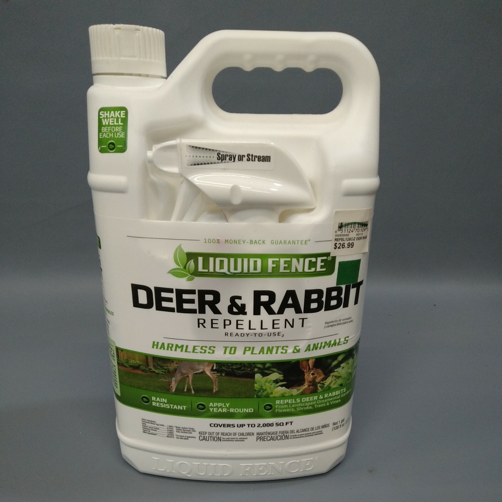 Liquid Fence Deer And Rabbit Repellent Ready To Use 1 Gallon