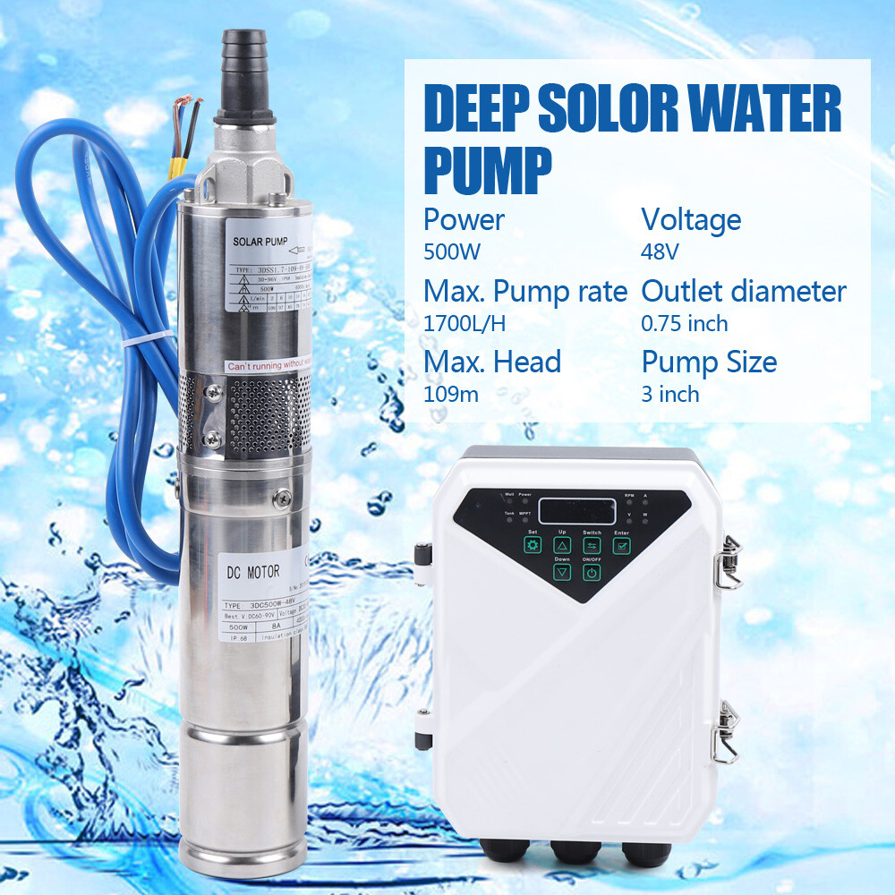 3"/4" DC Deep Well Solar Water Pump Bore Hole Submersible Deep Well Pump NEW