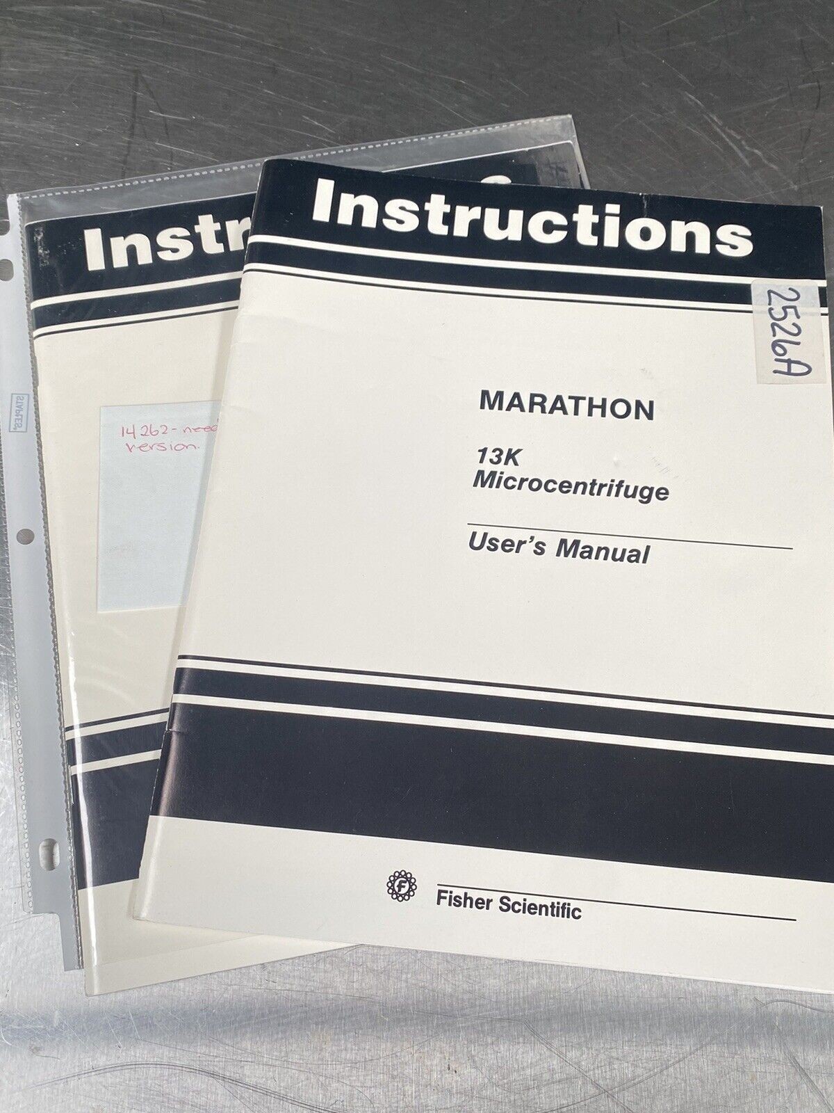 Fisher Scientific Marathon 13k Micro Centrifuge - Users Manual/Instructions Book