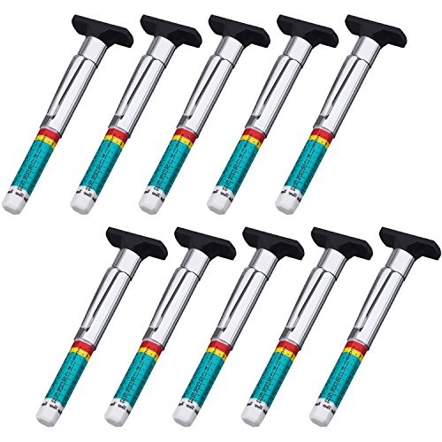 Pangda 10 Pack Tyre Gauge Smart Color Coded Tyre Tread Depth Gauge in 1/32