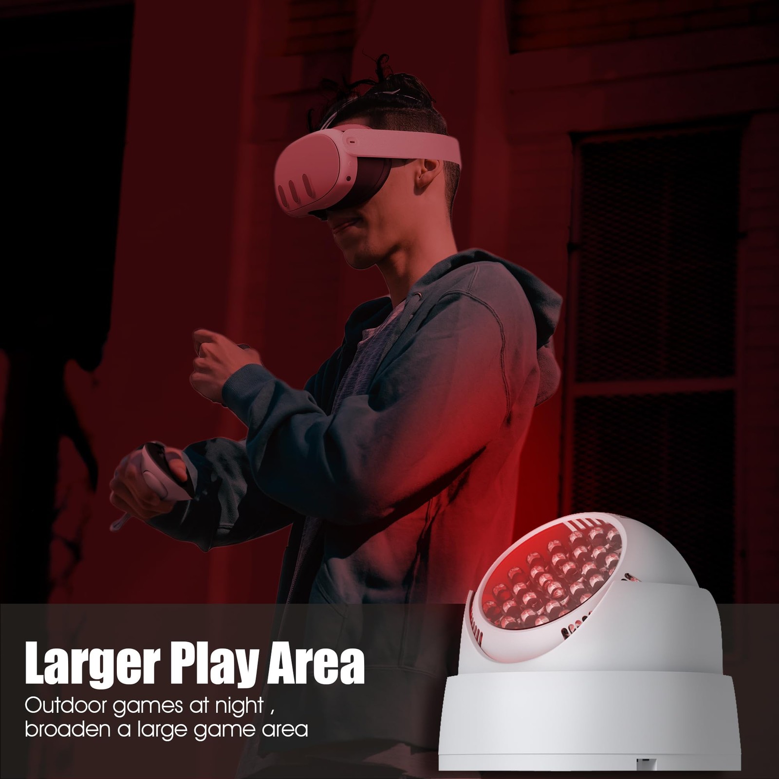 Orzero Ir Illuminator Infrared Light Compatible for Quest 3, Quest, Black