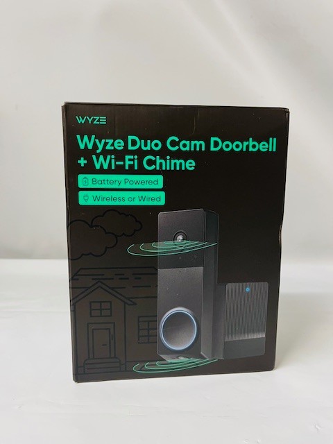 Wyze Duo Cam Battery Doorbell + Wi-Fi Chime, Black- NEW IN BOX