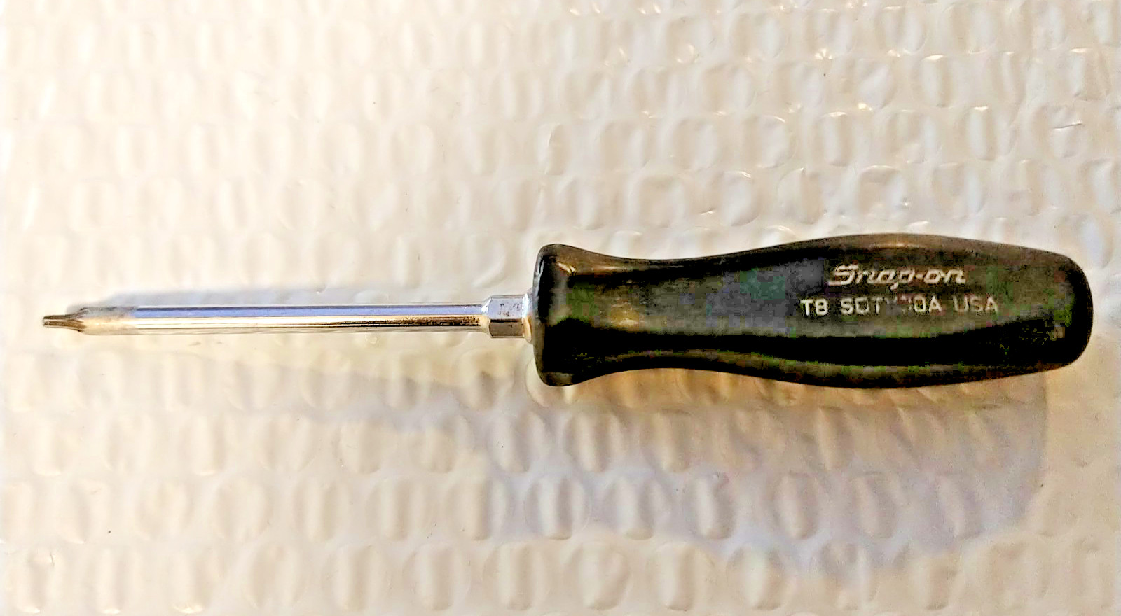 SNAP ON SDTX38A, T8 TORX BIT SCREWDRIVER, 6" LONG, HEAVY DUTY HANDLE.