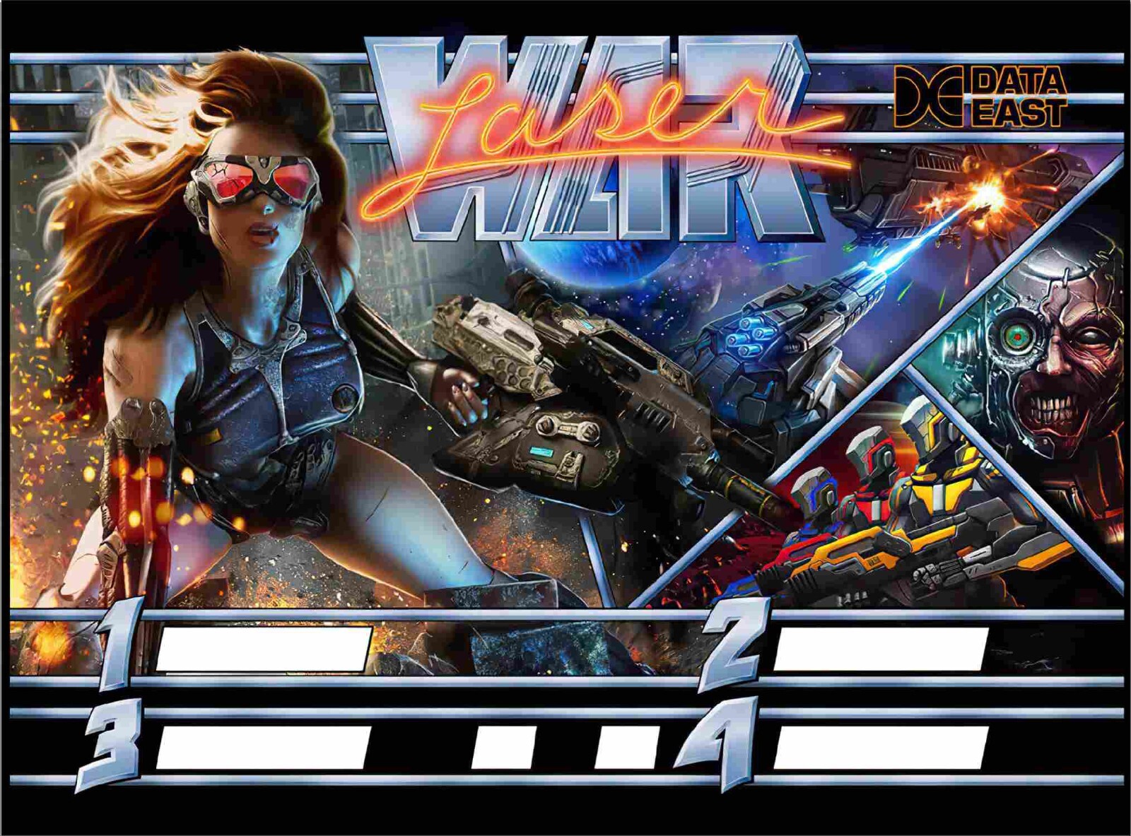 Data East Laser Wars Pinball Machine Custom Translite
