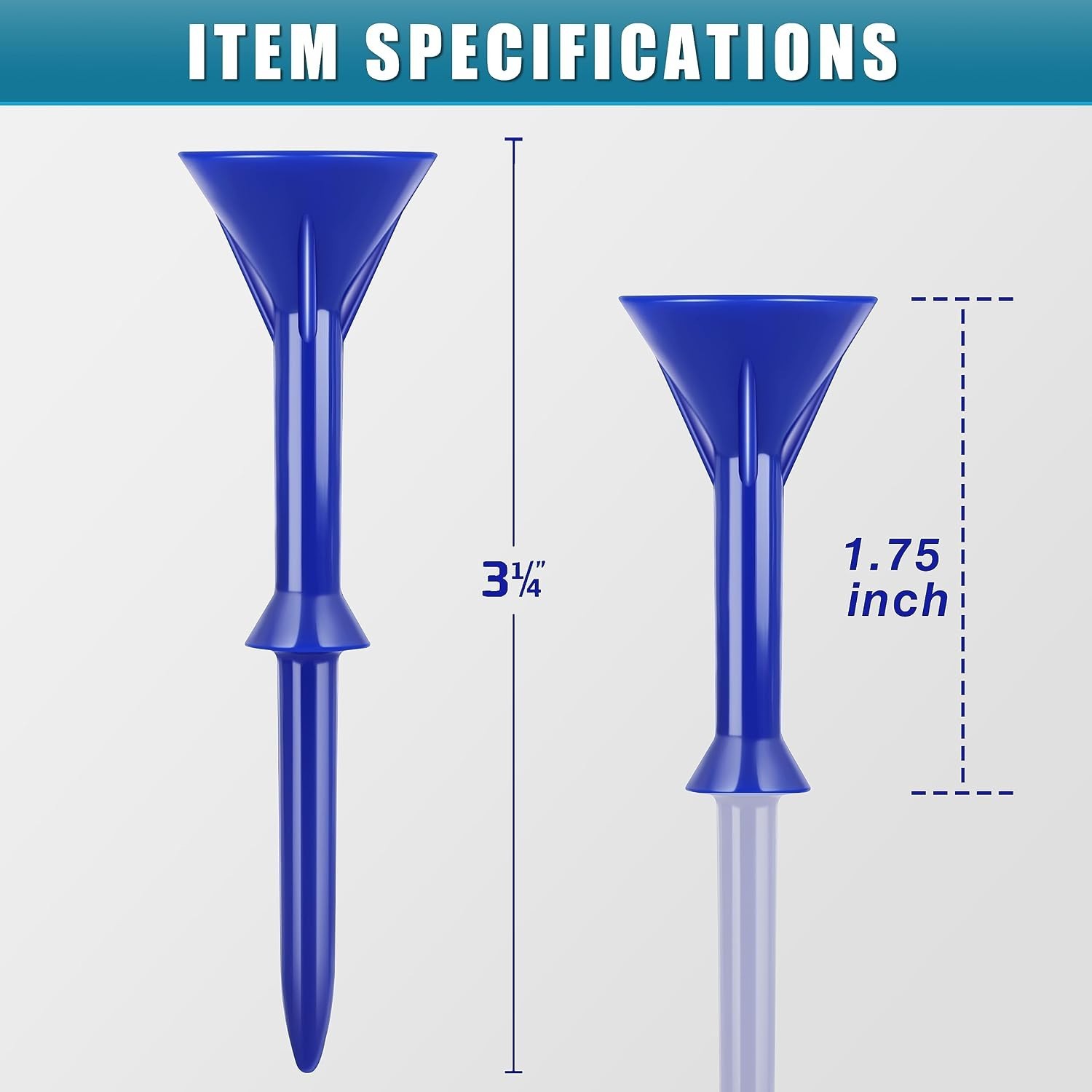 3-1/4" Plastic Golf Tees - Unmatched Durability & Stability (25/50 Pack)