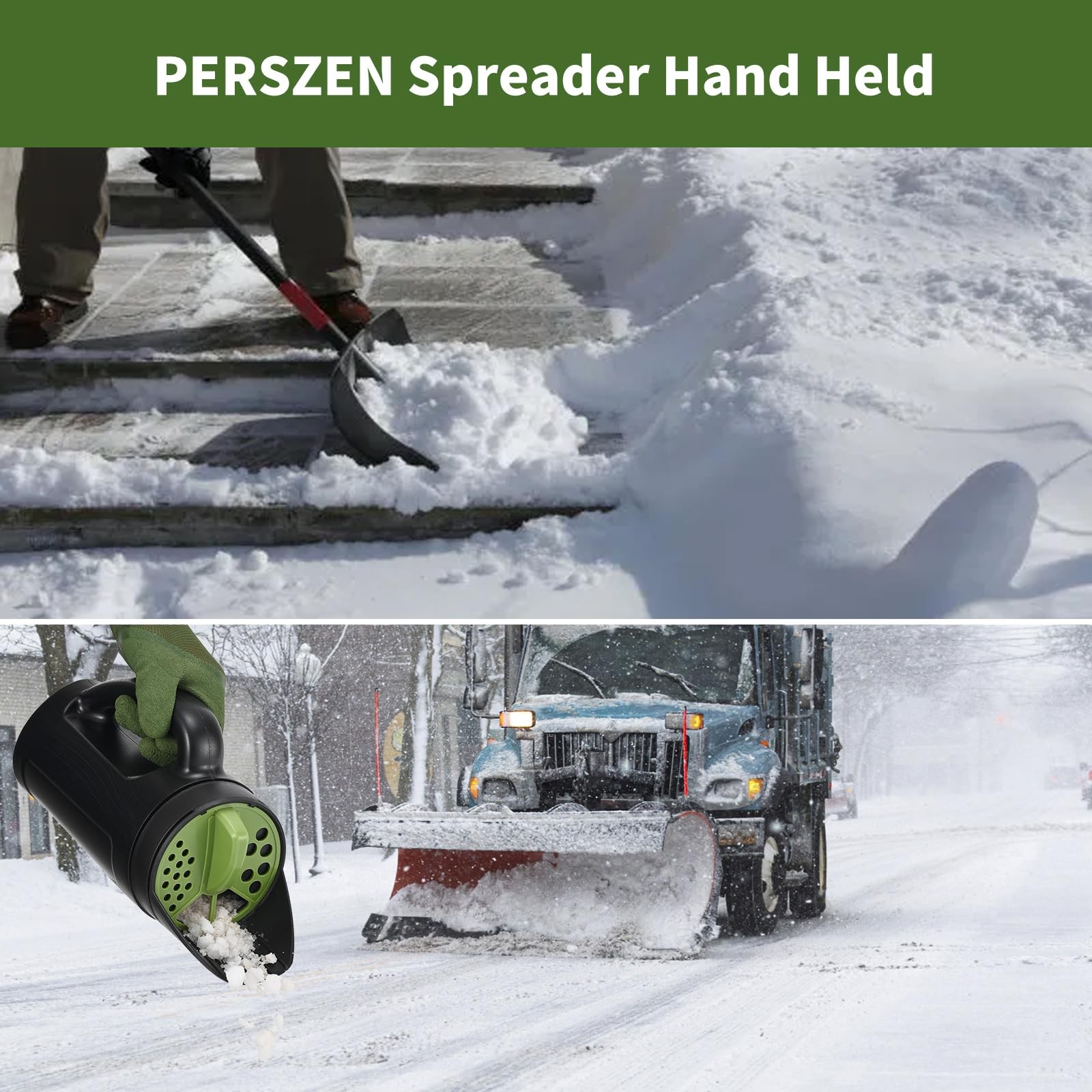 PERSZEN Seed Spreader Hand Held, Lawn and Garden for...