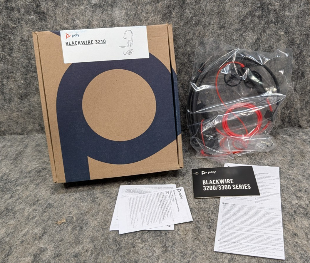 Poly Blackwire 3210 Monaural USB-C Headset +USB-C/A Adapter 🔥New🔥