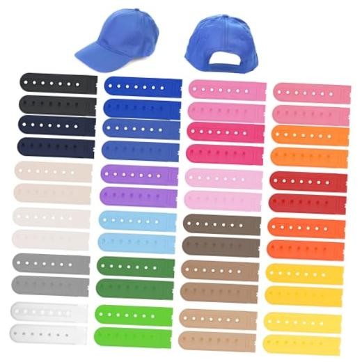 24 Pairs 24 Colors Snapback Strap Covers, 7-Hole Adjustable Hat Snap