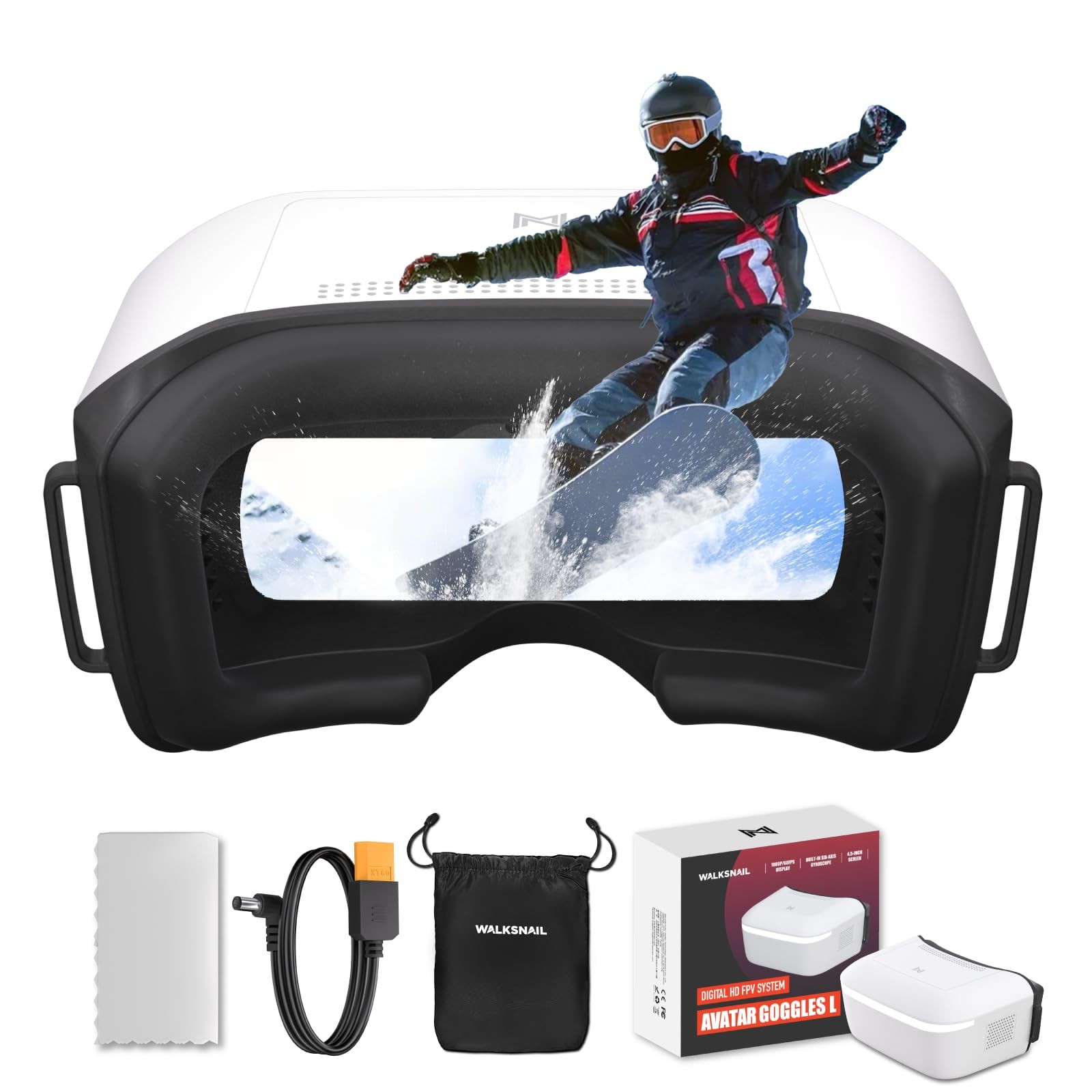 Walksnail Avatar HD FPV Goggles L – 1080p 4.5-Inch Screen, Head Tracking, Imm...