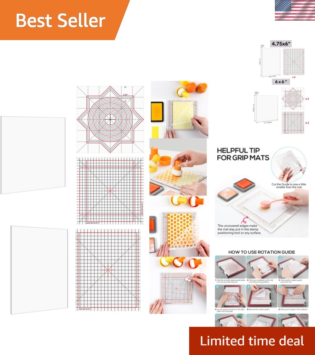8Pcs/Set 4.75x6/6x6inch Multi-Use Non-Slip Sticky Mats Fit in Stamp Positioni...