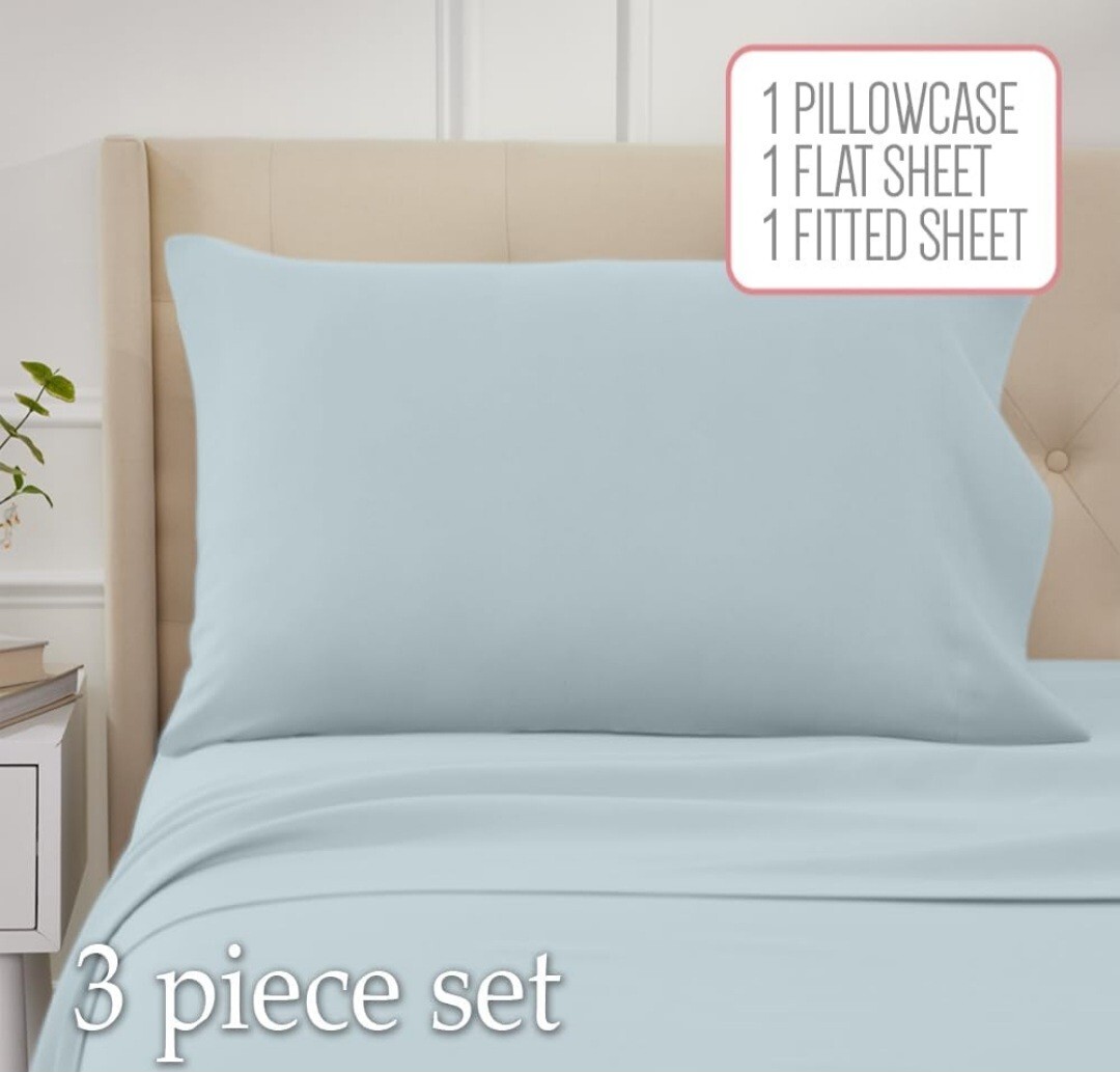 lalaLOOM Twin Bed Sheet Set Soft Microfiber Luxury Bedding Extra Deep Po Seablue