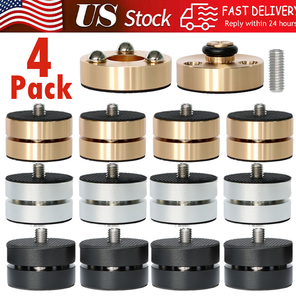 4PCS Aluminum HiFi Audio Amp Speaker Turntable Isolation Feet Equipment Base Pad